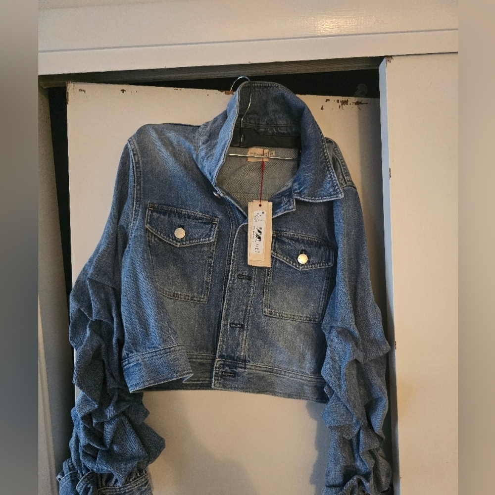 Trendy Denim Cropped Jacket
